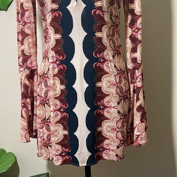 Free People Ossie Vibes Mini Dress in Pink Ivory size 6 - Picture 13 of 16